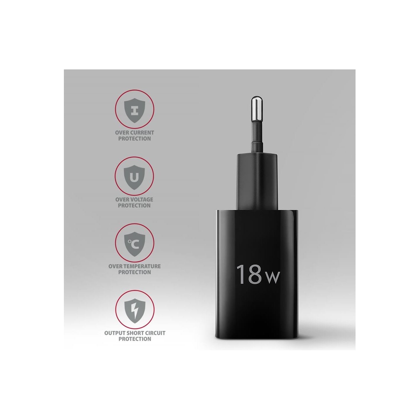 Axagon ACU-QC18 wall charger 1x QC3.0/AFC/FCP/SMART, 18W, black