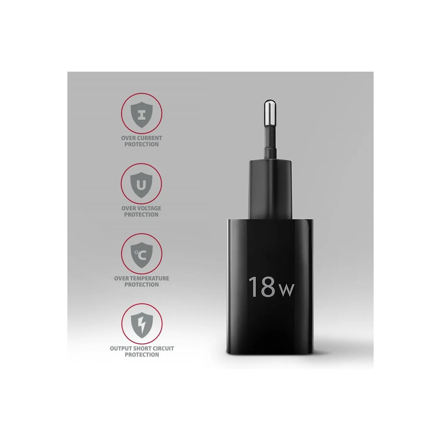 Axagon ACU-QC18 wall charger 1x QC3.0/AFC/FCP/SMART, 18W, black