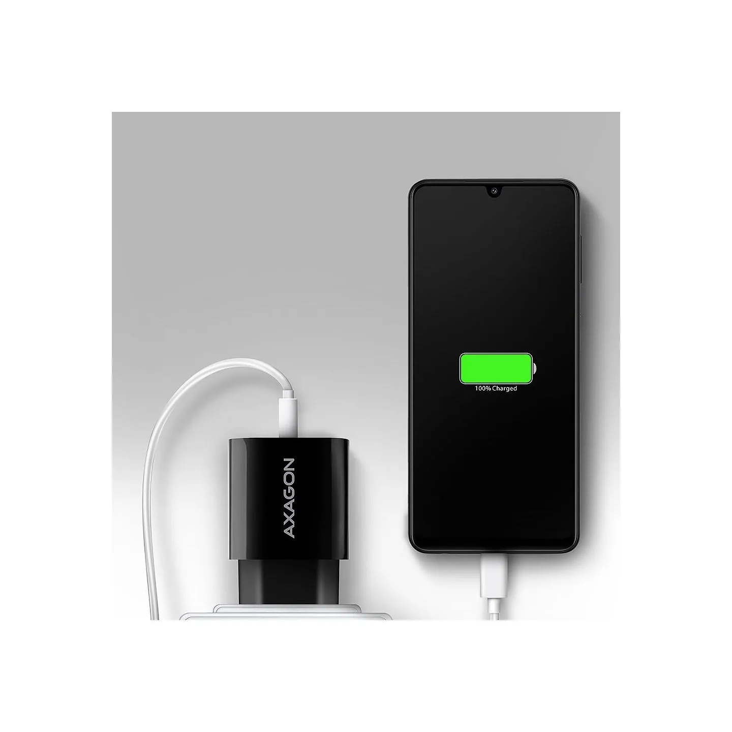 Axagon ACU-QC18 wall charger 1x QC3.0/AFC/FCP/SMART, 18W, black