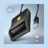 Axagon Compact desktop USB contact Smart / ID card reader with long, USB-A cable.