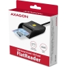 Axagon Compact desktop USB contact Smart / ID card reader with long, USB-A cable.