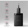 Axagon Sil wallcharger 2x port (USB-A + USB-C), PD3.0/QC4+/PPS/AFC/Apple. 30W total power.