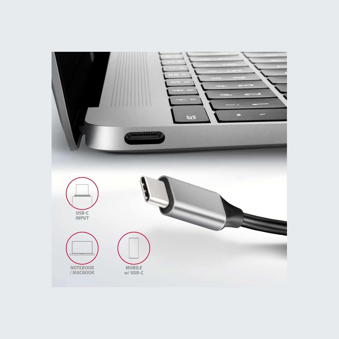 Axagon Multi port USB 3.2 Gen 1 hub. HDMI, four USB-A outputs and Power Delivery. Kabel USB-C 20cm.