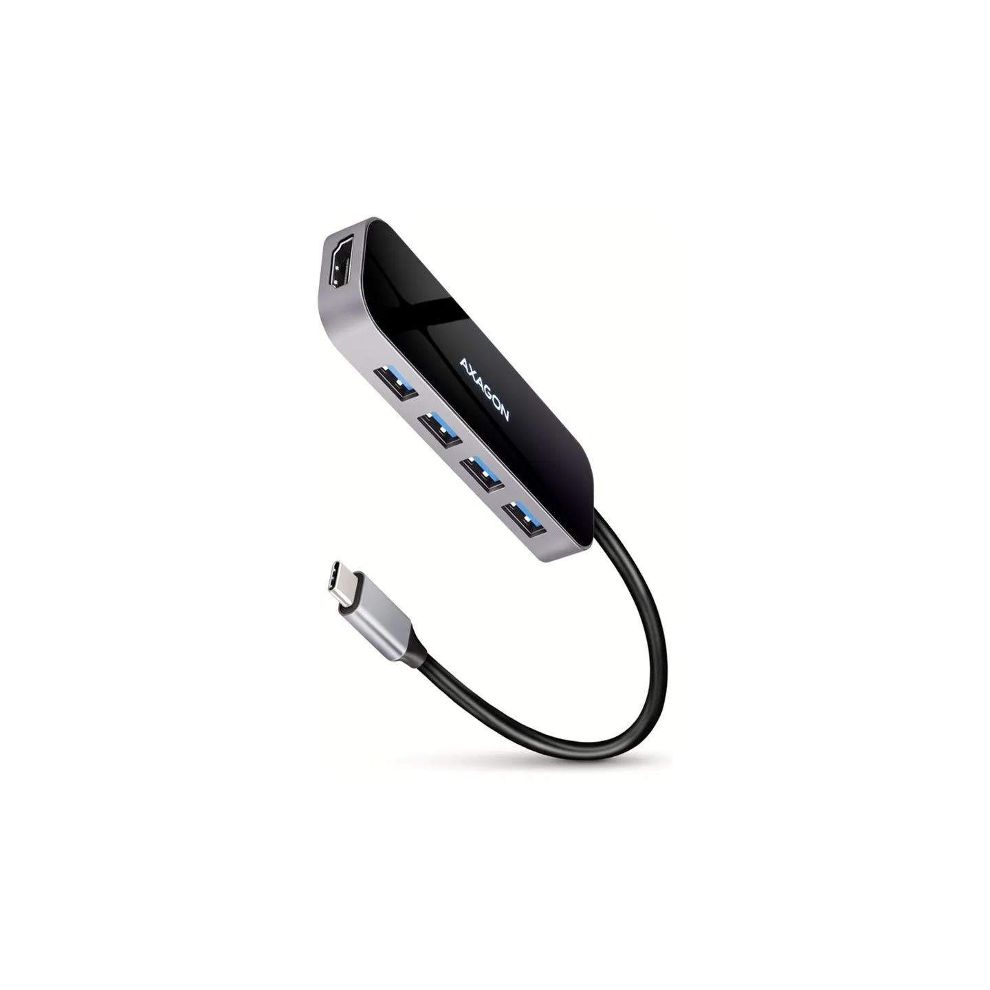 Axagon Multi port USB 3.2 Gen 1 hub. HDMI, four USB-A outputs and Power Delivery. Kabel USB-C 20cm.