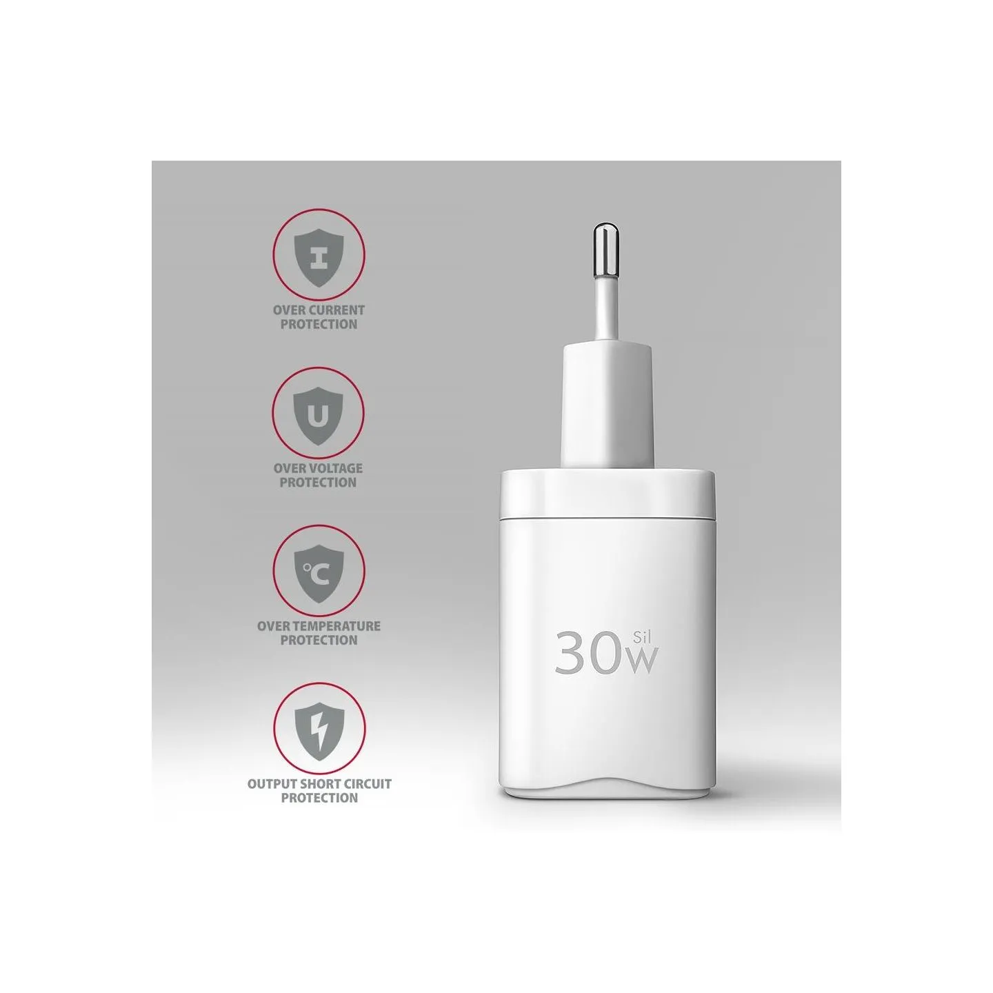 Axagon ACU-PD30W wall charger 1x QC3.0/AFC/FCP/PD type-C, 30W, white