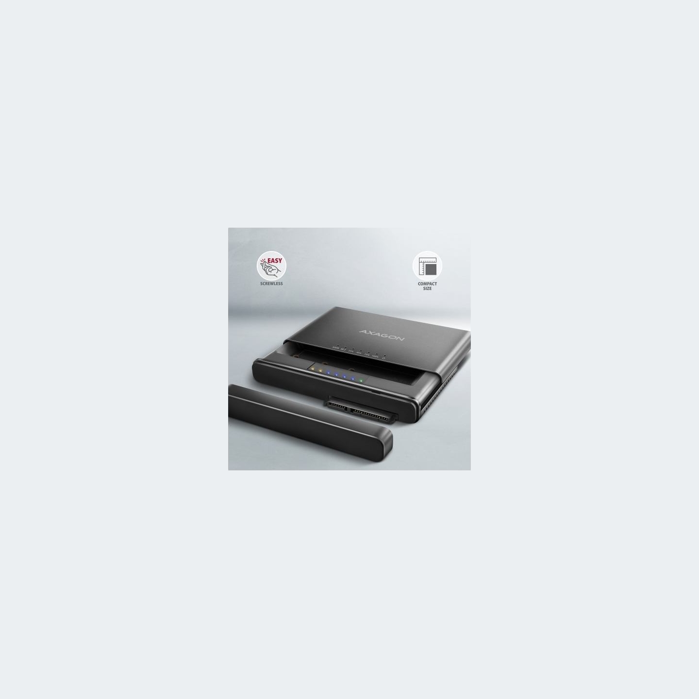 Axagon ADSA-CC USB-C 10 Gbps NVMe M.2 2.5/3.5 SSD&HDD Clone Master 2