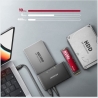 Axagon USB 3.2 Gen 2 adapter for connecting NVMe M.2 SSDs and SATA 2.5"/3.5" drives with cloning function.