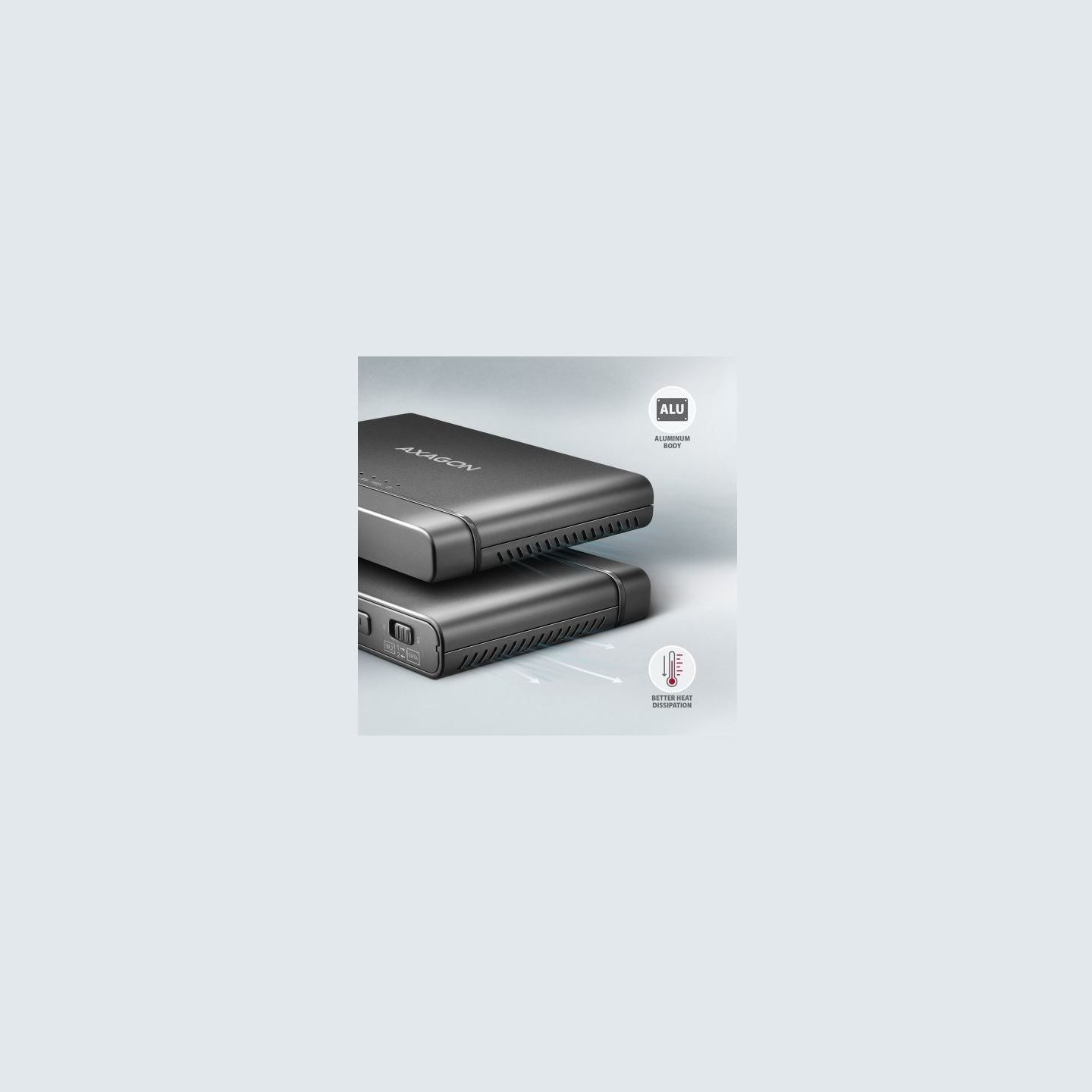 Axagon ADSA-CC USB-C 10 Gbps NVMe M.2 2.5/3.5 SSD&HDD Clone Master 2