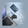 Axagon Compact travel USB-A + USB-C contact Smart / ID card and SD / microSD / SIM card reader.