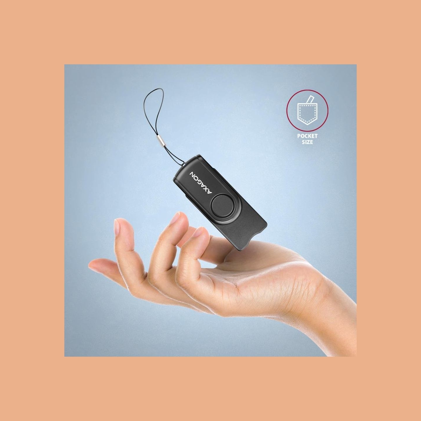Axagon Compact travel USB-A + USB-C contact Smart / ID card and SD / microSD / SIM card reader.