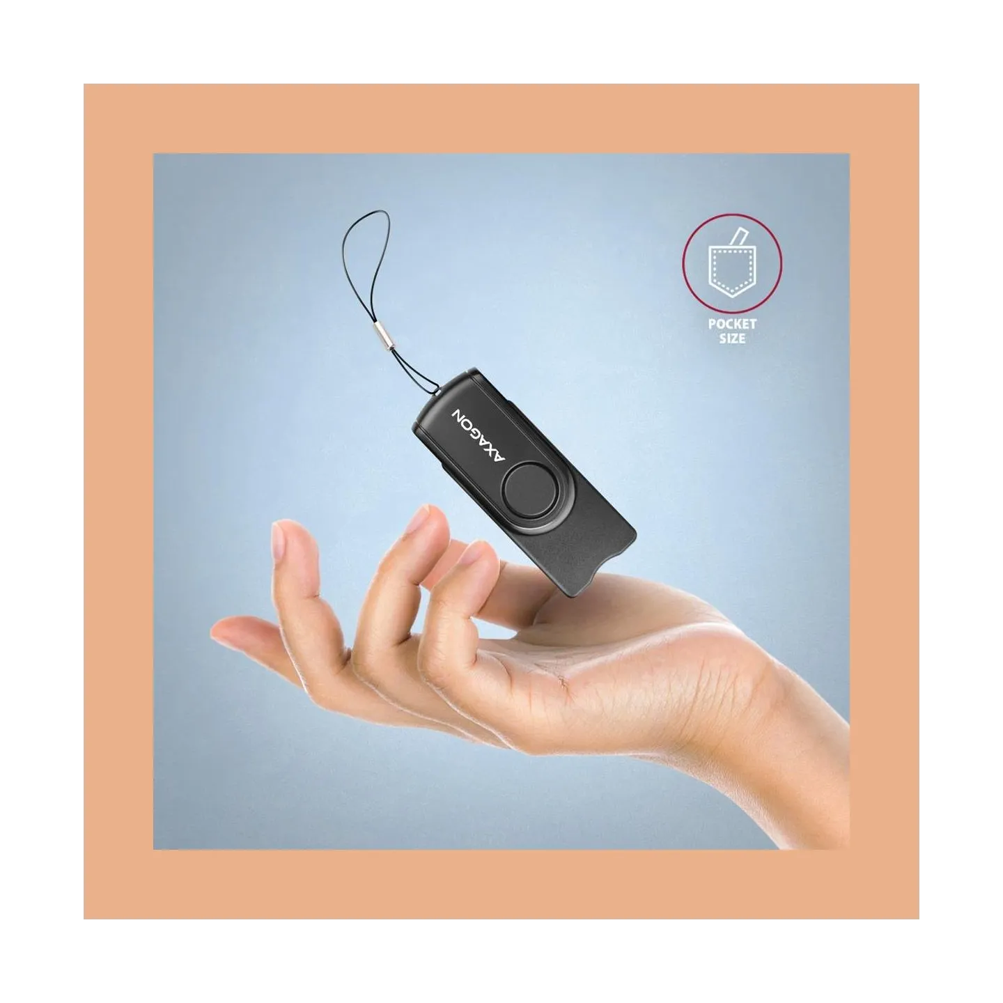 Axagon Compact travel USB-A + USB-C contact Smart / ID card and SD / microSD / SIM card reader.