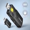 Axagon Compact travel USB-A + USB-C contact Smart / ID card and SD / microSD / SIM card reader.