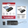 Axagon Compact travel USB-A + USB-C contact Smart / ID card and SD / microSD / SIM card reader.