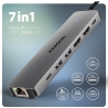 Axagon HMC-7HX2 USB hub 7in1 5Gbps 2xHDMI GLAN USB-C