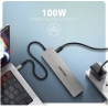 Axagon HMC-7HX2 USB-C 3.2 Gen 1 hub, 2x USB-A + 1x USB-C, 2x HDMI 4K 60Hz, GLAN, PD 100W, 15cm USB-C cable