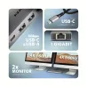 Axagon HMC-7HX2 USB hub 7in1 5Gbps 2xHDMI GLAN USB-C