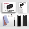 Axagon Passive aluminum heatsink for single-sided and double-sided M.2 SSD disks, size 2280, height 36 mm.