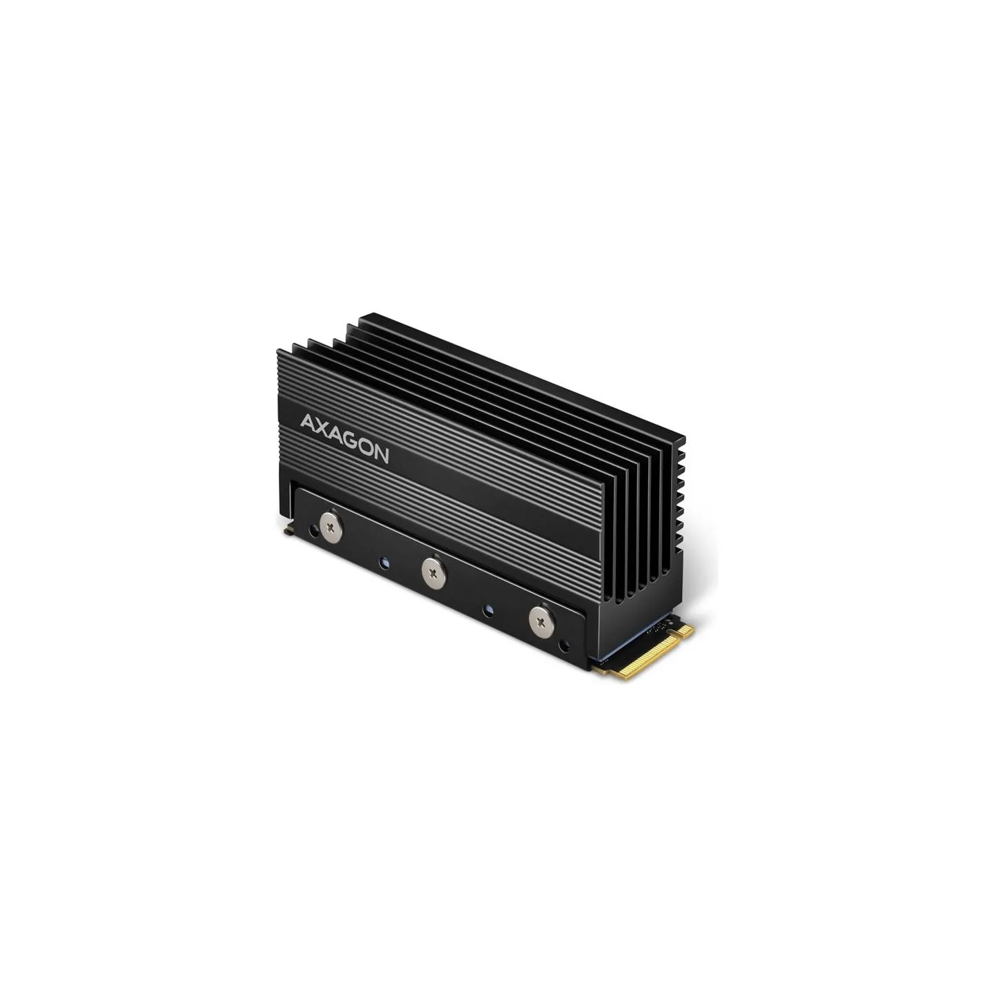 Axagon Passive aluminum heatsink for single-sided and double-sided M.2 SSD disks, size 2280, height 36 mm.