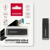 Axagon Slim super-speed USB 3.2 Gen 1 card reader with a direct USB-A connector.