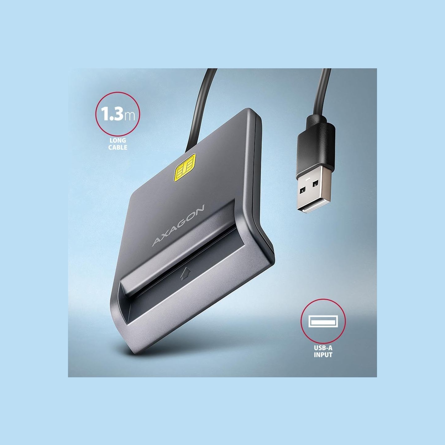 Axagon CRE-SM3T USB Smart card FlatReader