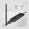 Axagon Seven-port USB 3.2 Gen 1 hub with charging support. Connector for external power supply. USB-C cable 30 cm.