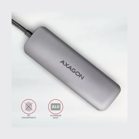 Axagon Multi port USB 3.2 Gen 1 hub. HDMI, card reader and three USB-A outputs. Cable USB-C 20 cm.