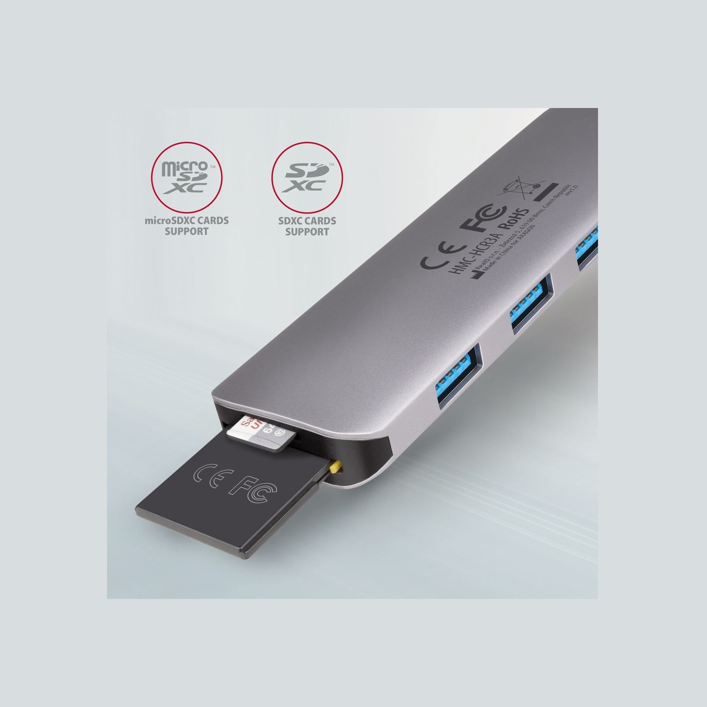 Axagon HMC-HCR3A Hub 3x USB-A SD/microSD + HDMI