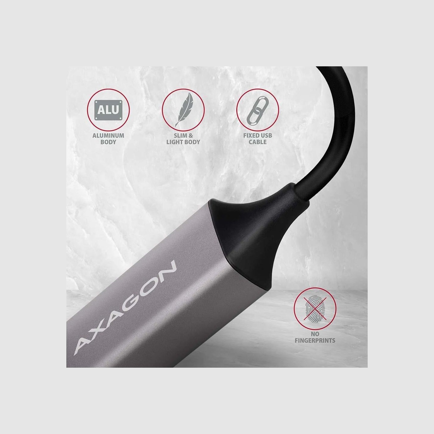 Axagon ADE-TRC Type-C USB3.2 Gen 1 - Gigabit Ethernet 10/100/1000 Adapter, metal, titan grey