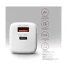 Axagon Sil wallcharger 2x port (USB-A + USB-C), PD3.0/QC4+/PPS/AFC/Apple. 30W total power.