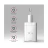 Axagon Sil wallcharger 2x port (USB-A + USB-C), PD3.0/QC4+/PPS/AFC/Apple. 30W total power.
