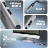 Axagon HMC-H3A 3x USB-A (2x USB2.0, 1x USB3.0) + HDMI 4K 30Hz, 3.2 Gen 1 hub, metal, 15cm USB-C cable
