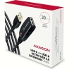 Axagon ADR-220 Active extension USB 2.0 A-M > A-F cable, 20 m long. Power supply option.