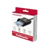 Axagon Compact desktop USB contact Smart/ID & SD/microSD/SIM card reader with long USB-A cable.