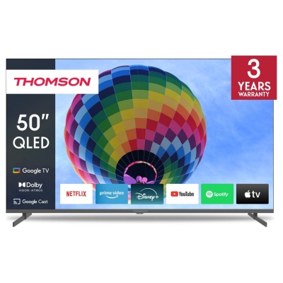 Thomson TV Set|THOMSON|50"|4K/Smart|QLED|3840x2160|Wireless LAN|Bluetooth|Google TV|Black|50QG4S14
