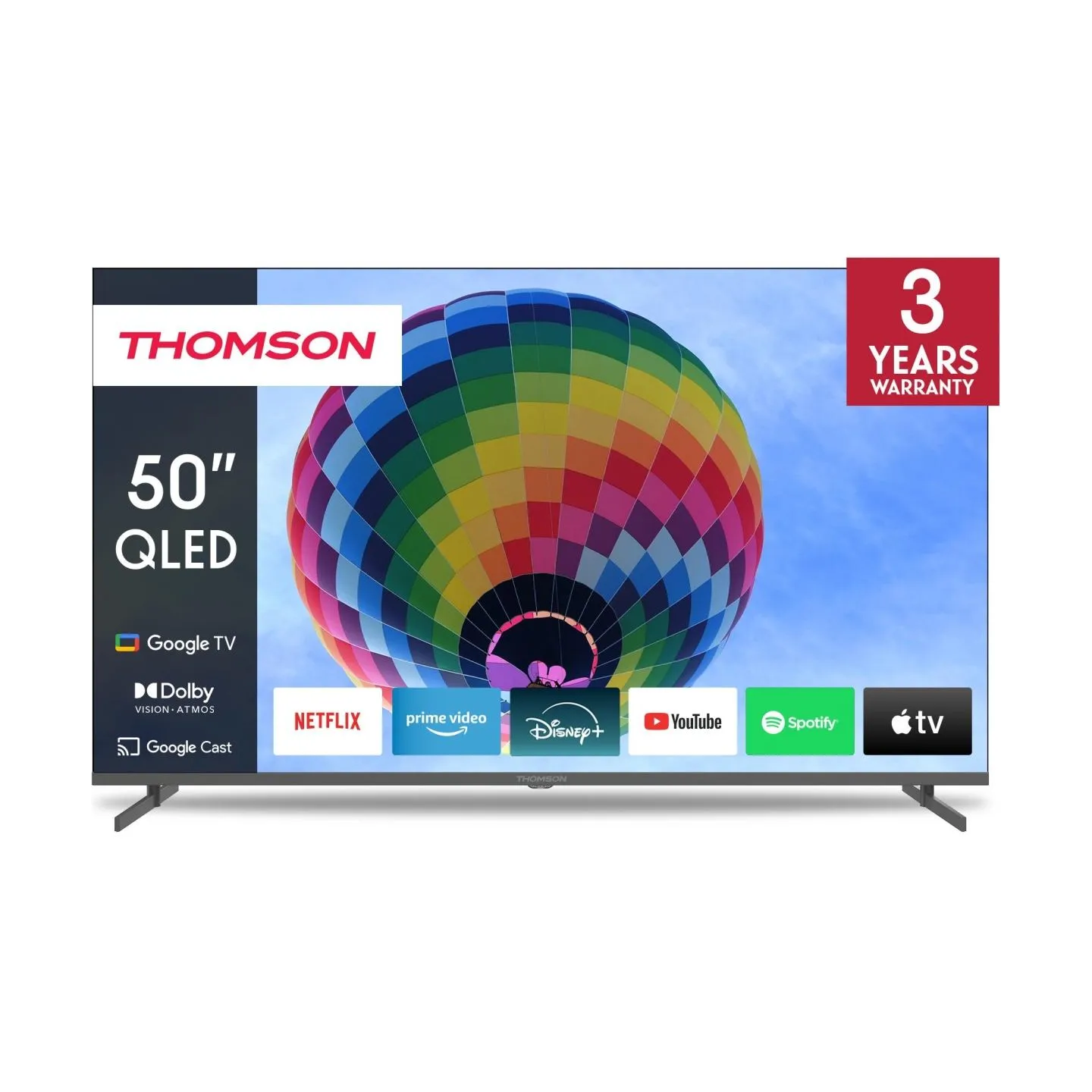Thomson TV Set|THOMSON|50"|4K/Smart|QLED|3840x2160|Wireless LAN|Bluetooth|Google TV|Black|50QG4S14