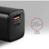 Axagon ACU-PQ20 wall charger QC3.0/AFC/FCP + PD type-C, 20W, black