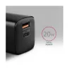 Axagon ACU-PQ20 wall charger QC3.0/AFC/FCP + PD type-C, 20W, black