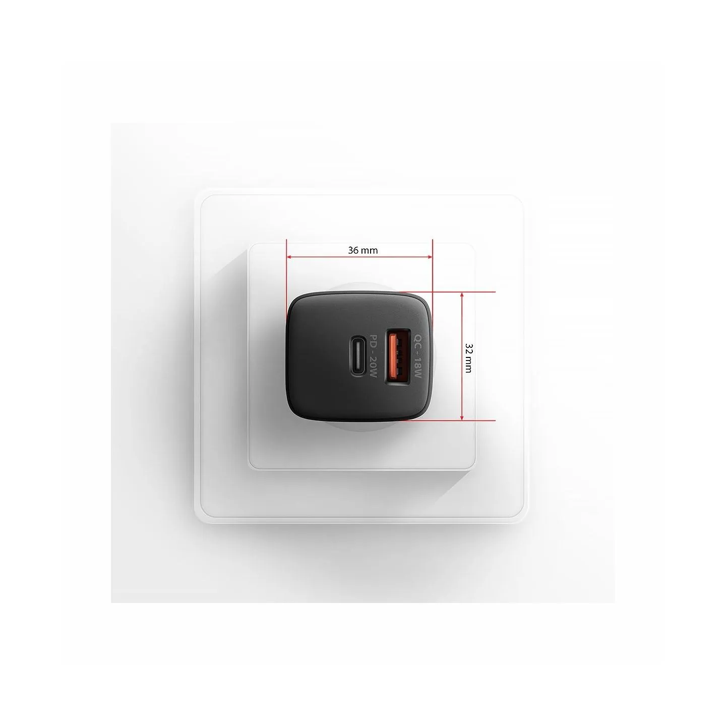 Axagon ACU-PQ20 wall charger QC3.0/AFC/FCP + PD type-C, 20W, black