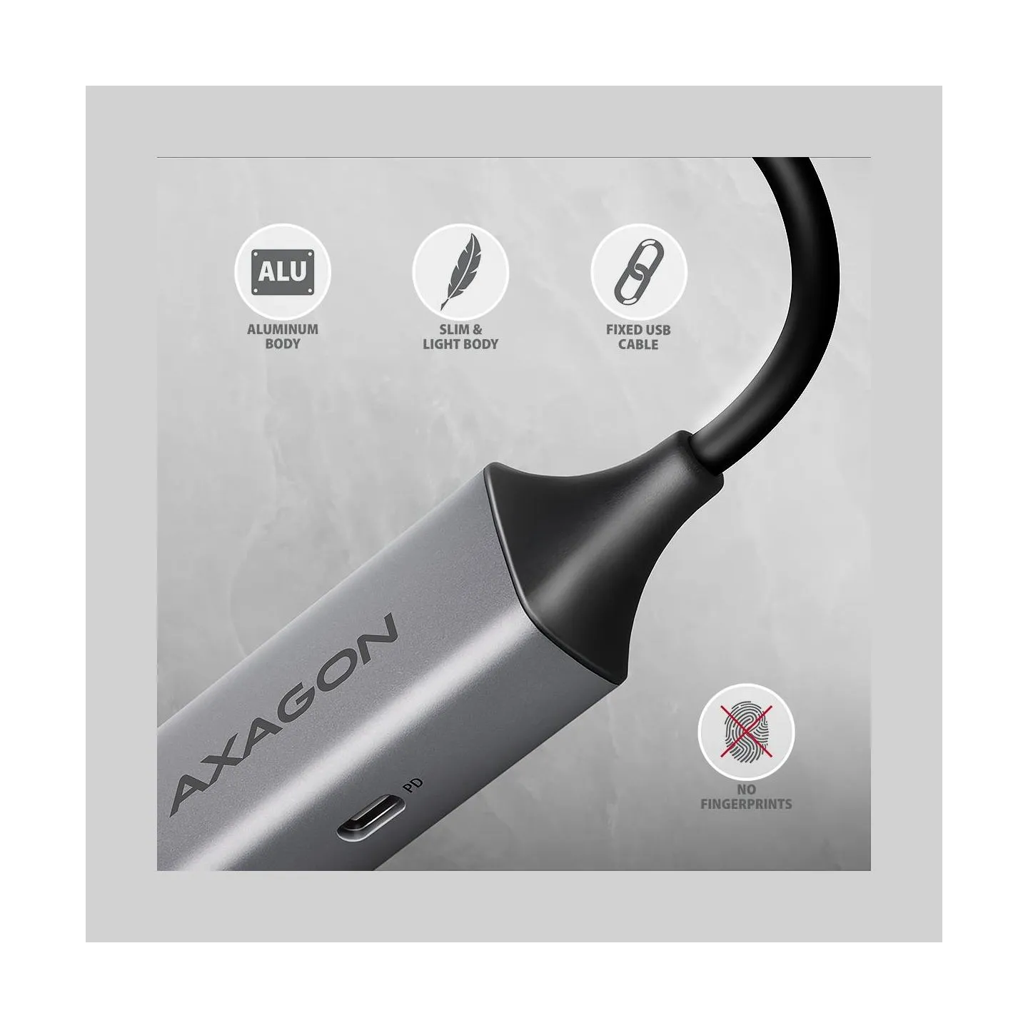 Axagon ADE-TXPD USB-C 3.2 Gen1 LAN adapter 1Gbit + PD