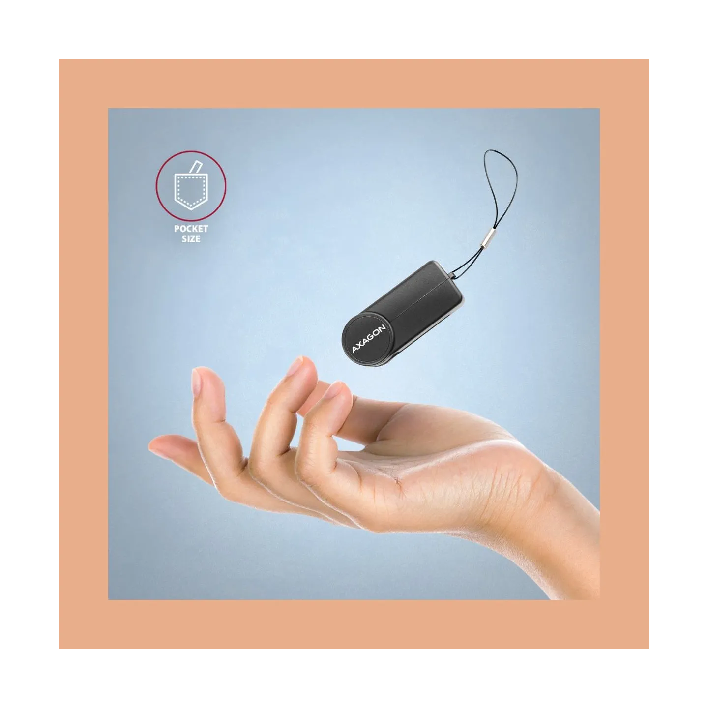Axagon Foldable pocket USB-A contact Smart/ID card reader | CRE-SMPA