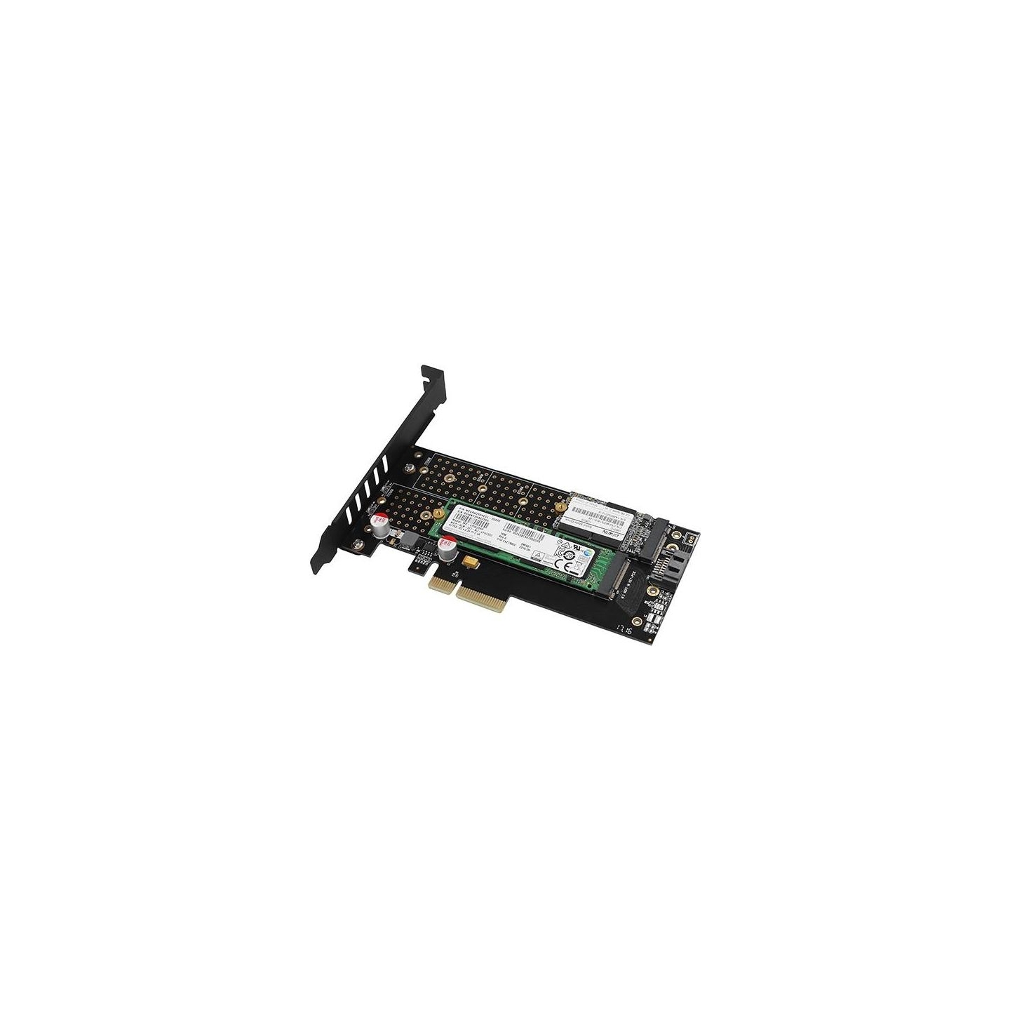 Axagon PCEM2-DC PCI-E 3.0 4x - DUAL M.2 SSD (NVMe + SATA), dual voltage, up to 110mm SSD, fan + heatsink
