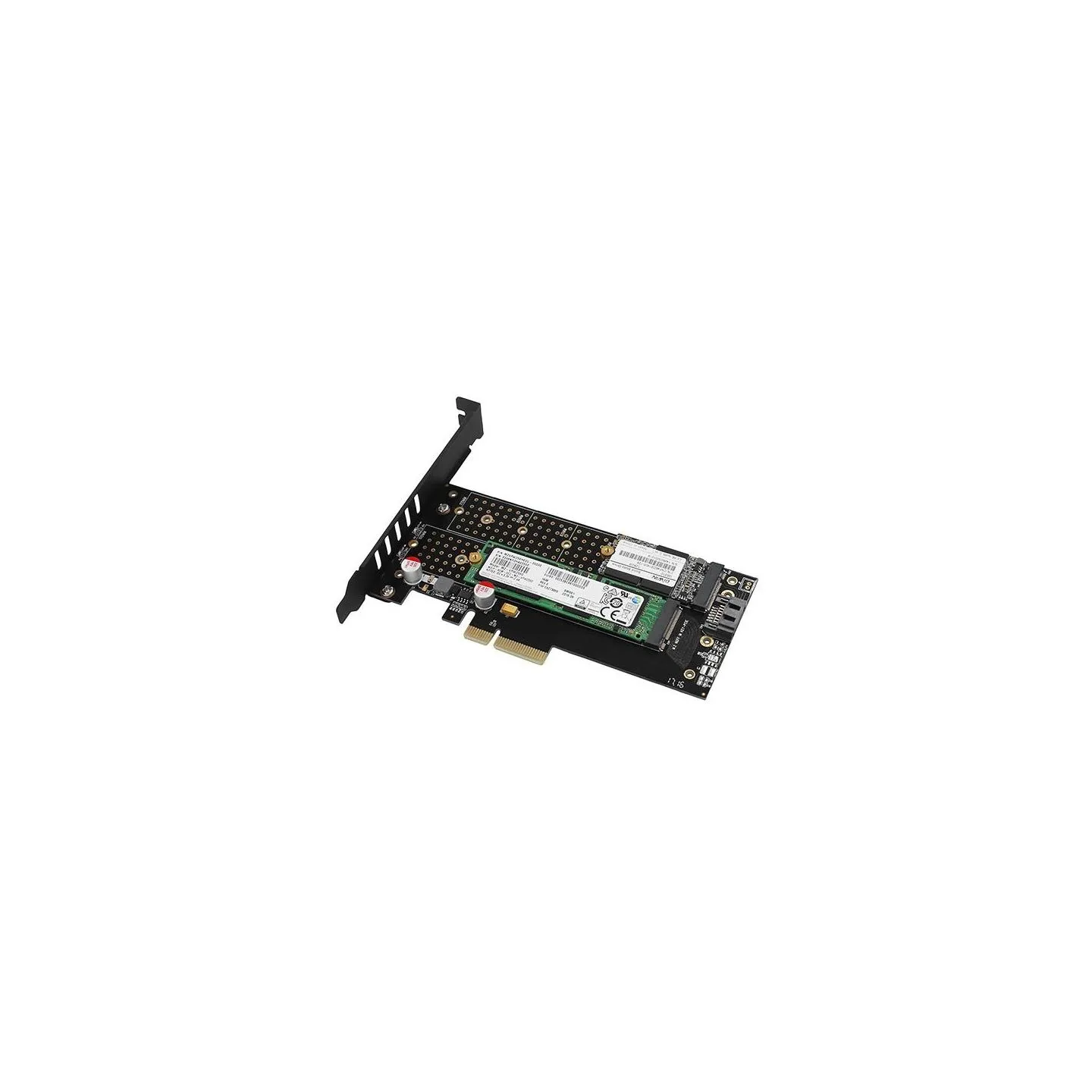 Axagon PCEM2-DC PCI-E 3.0 4x - DUAL M.2 SSD (NVMe + SATA), dual voltage, up to 110mm SSD, fan + heatsink
