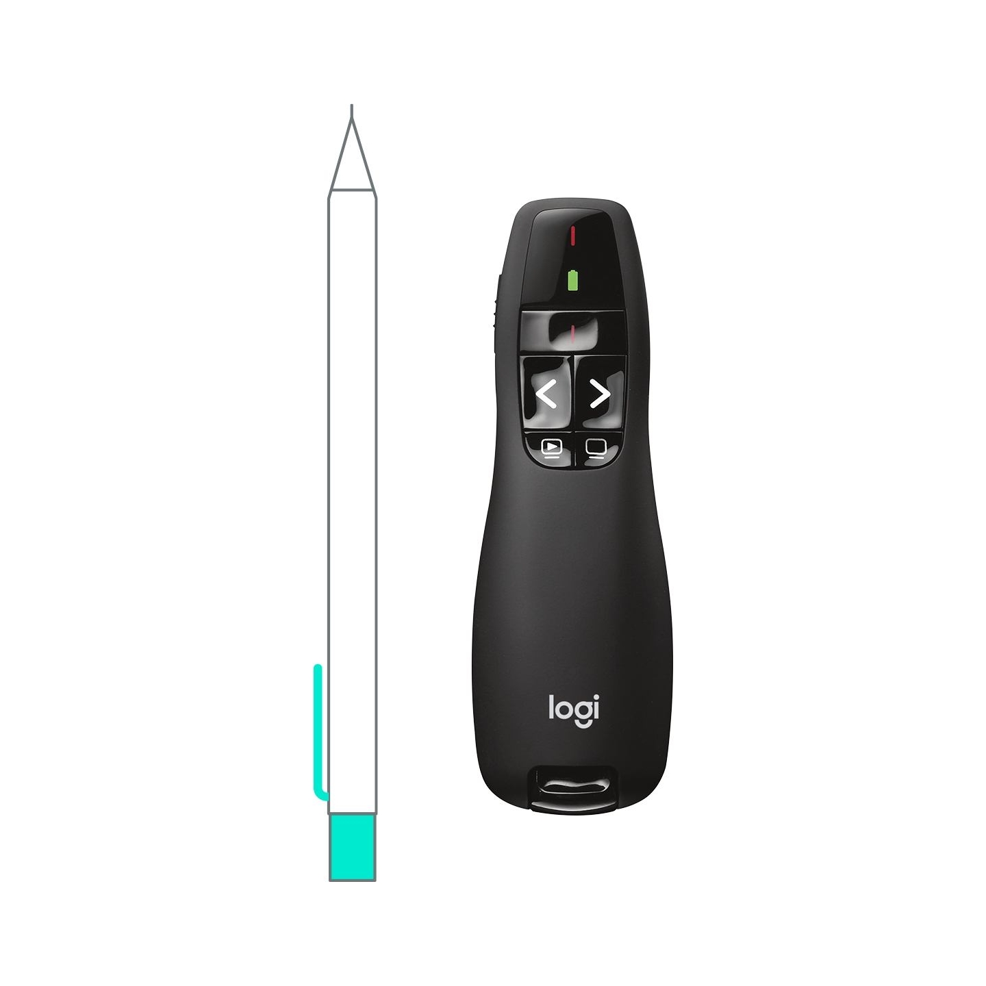 Logitech R400 Wireless Presenter - 2.4GHZ - CR - EWR2 / 910-001356