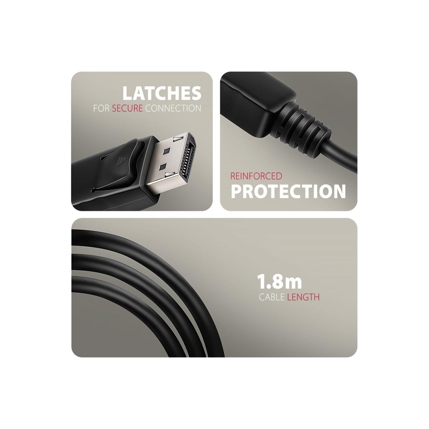 Axagon RVD-HI20C2 DisplayPort - HDMI 2.0 cable 1.8m 4K/60Hz