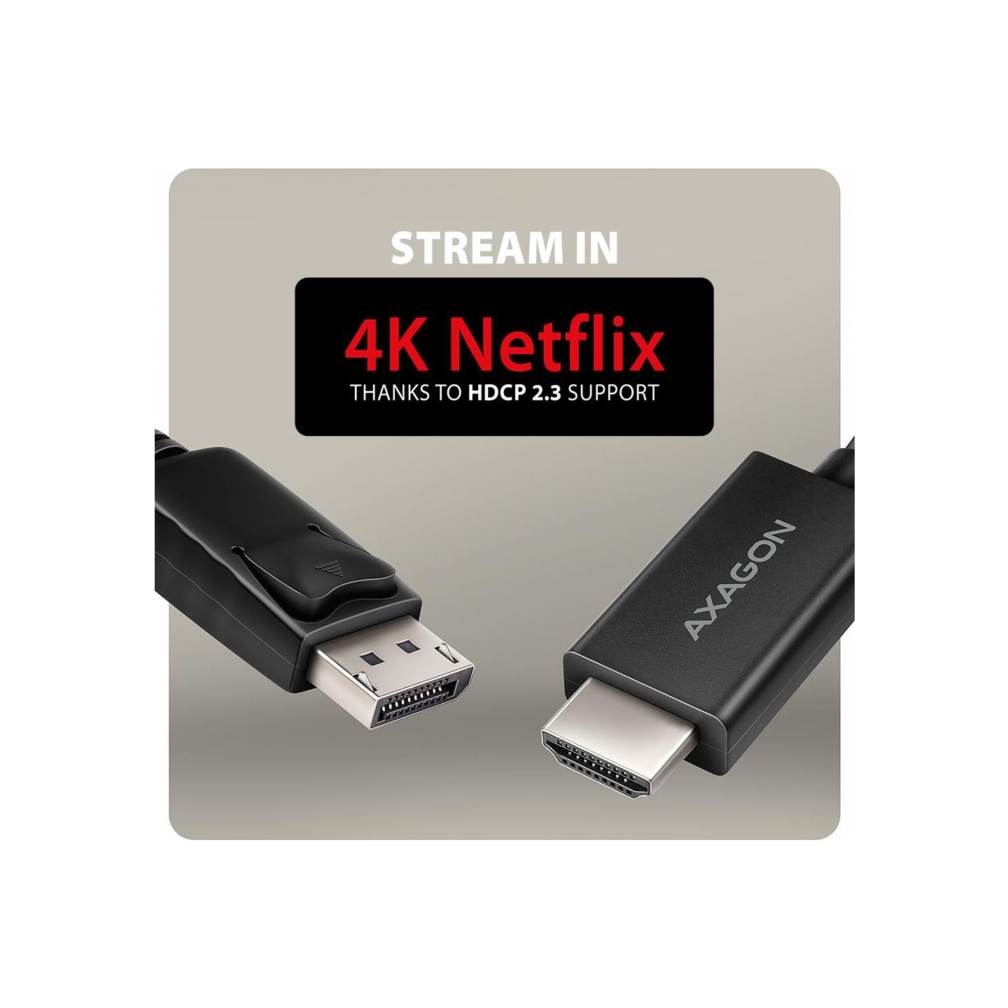 Axagon RVD-HI20C2 DisplayPort - HDMI 2.0 cable 1.8m 4K/60Hz