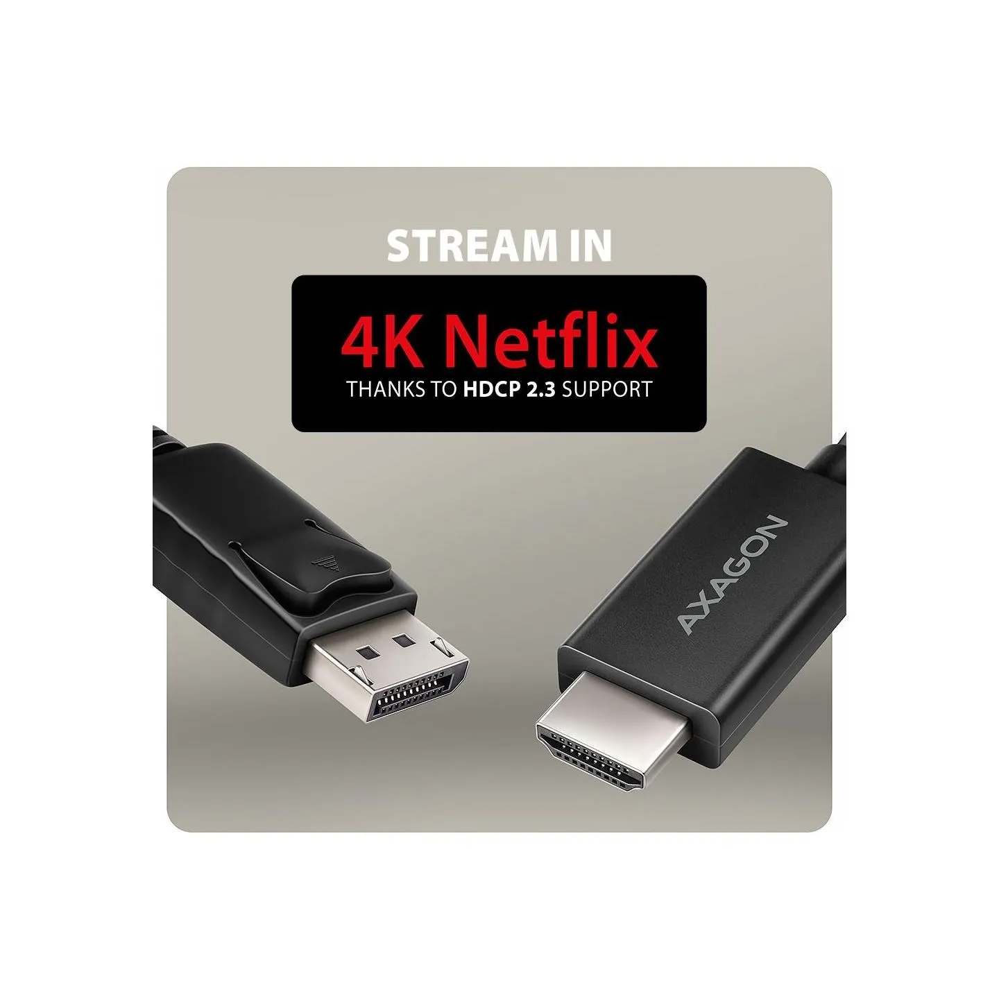 Axagon RVD-HI20C2 DisplayPort - HDMI 2.0 cable 1.8m 4K/60Hz