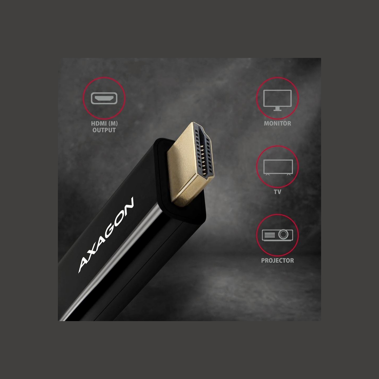 Axagon RVDM-HI14C2 Mini DP > HDMI 1.4 cable 1.8m 4K/30Hz