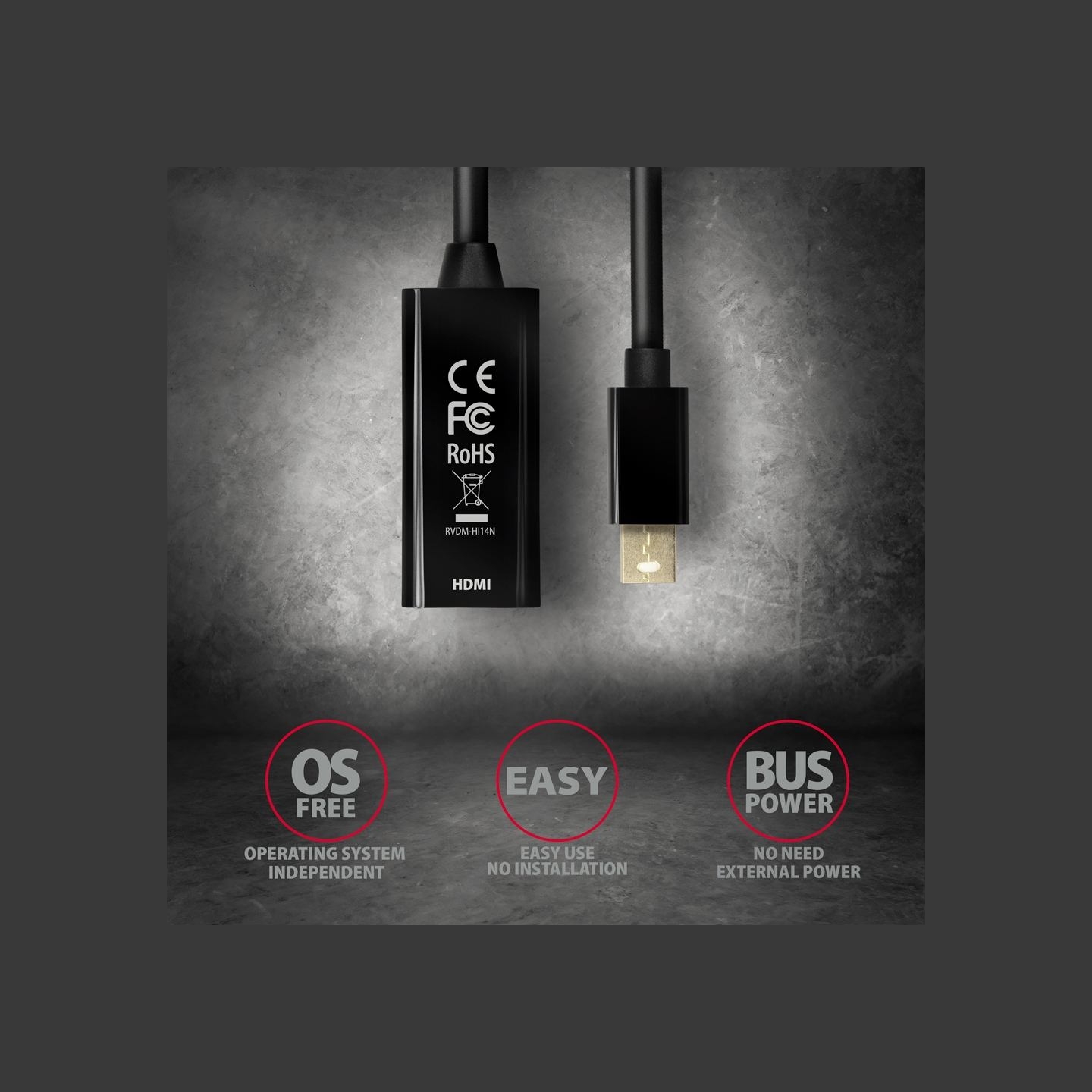 Axagon RVDM-HI14N Mini DP > HDMI 1.4 adapter 4K/30Hz