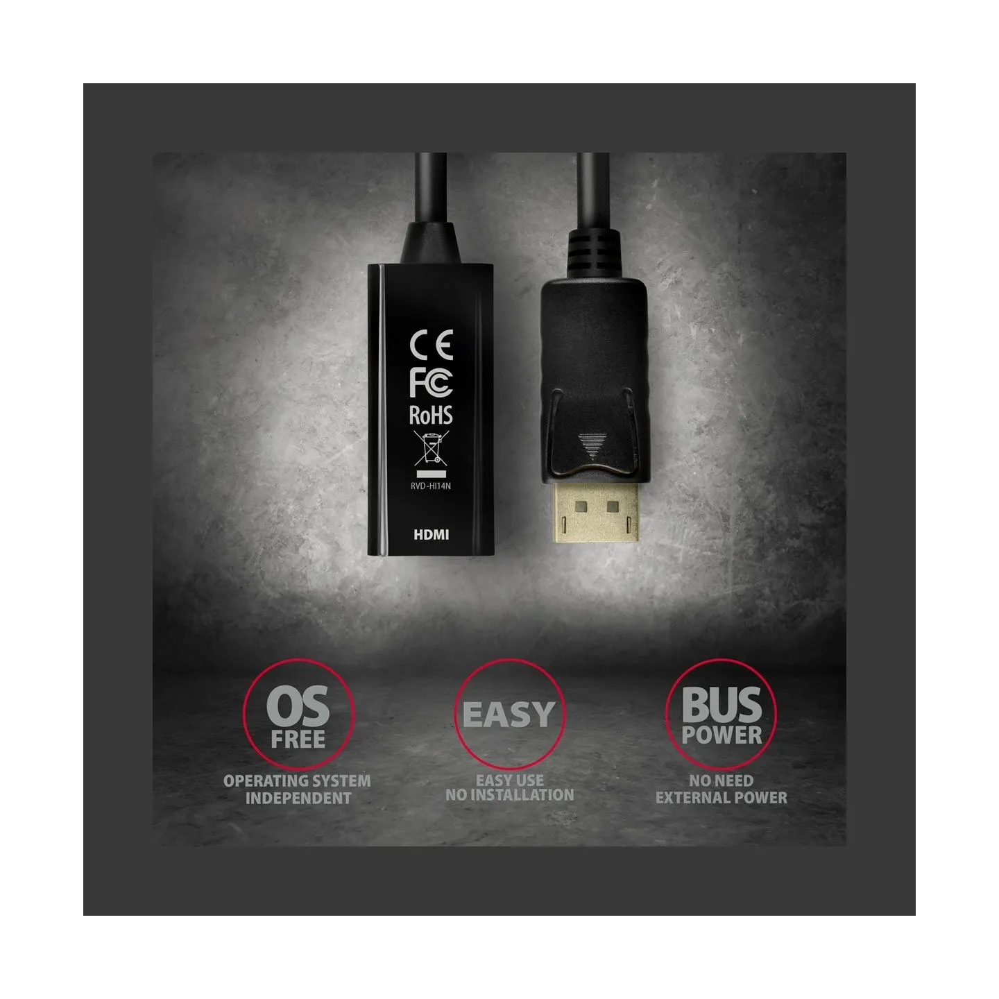 Axagon RVD-HI14N DisplayPort > HDMI 1.4 adapter 4K/30Hz
