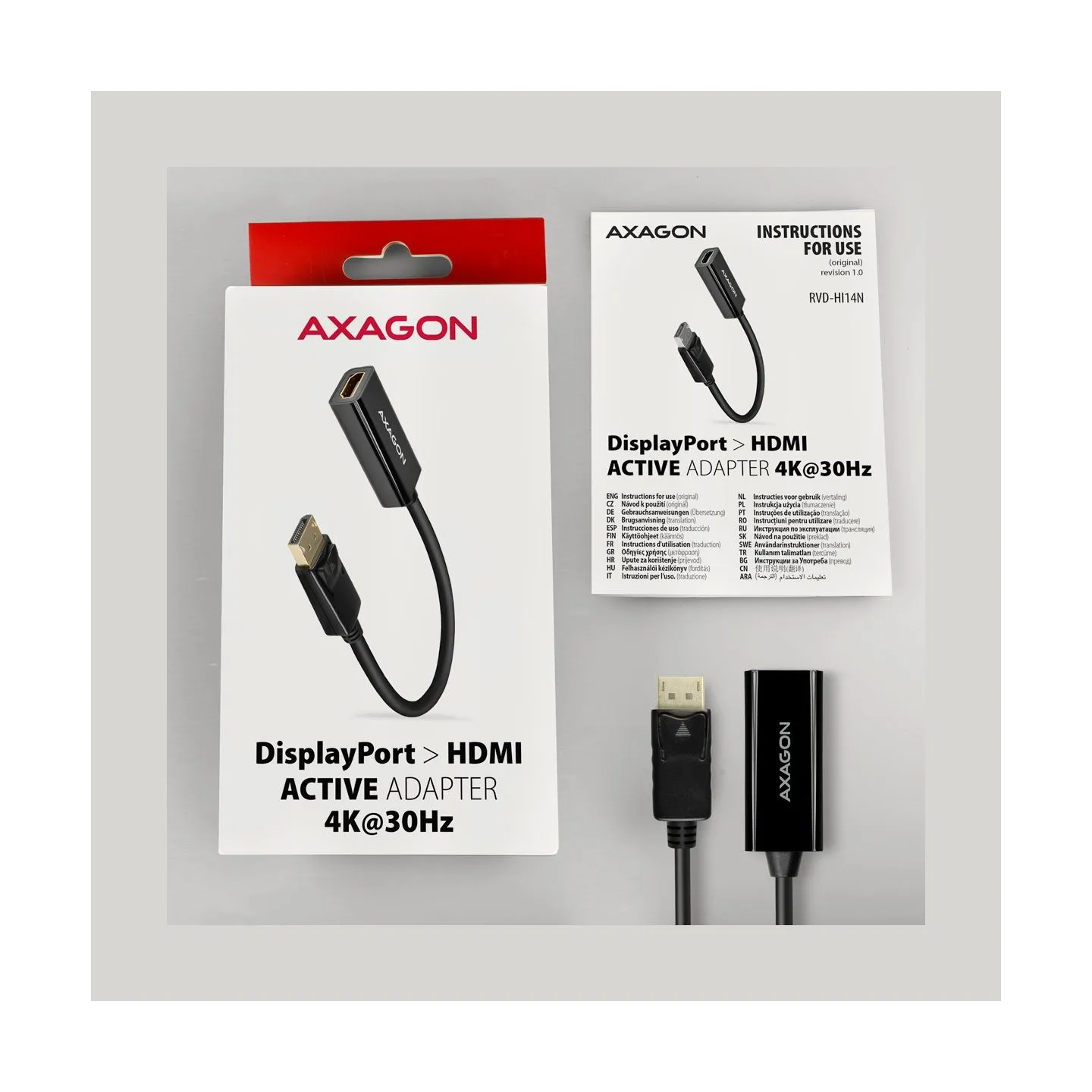 Axagon RVD-HI14N DisplayPort > HDMI 1.4 adapter 4K/30Hz